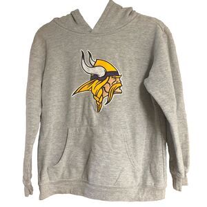 MINNESOTA VIKINGS Football Embroidered Logo Hooded Sweatshirt Hoodie Youth 14/16